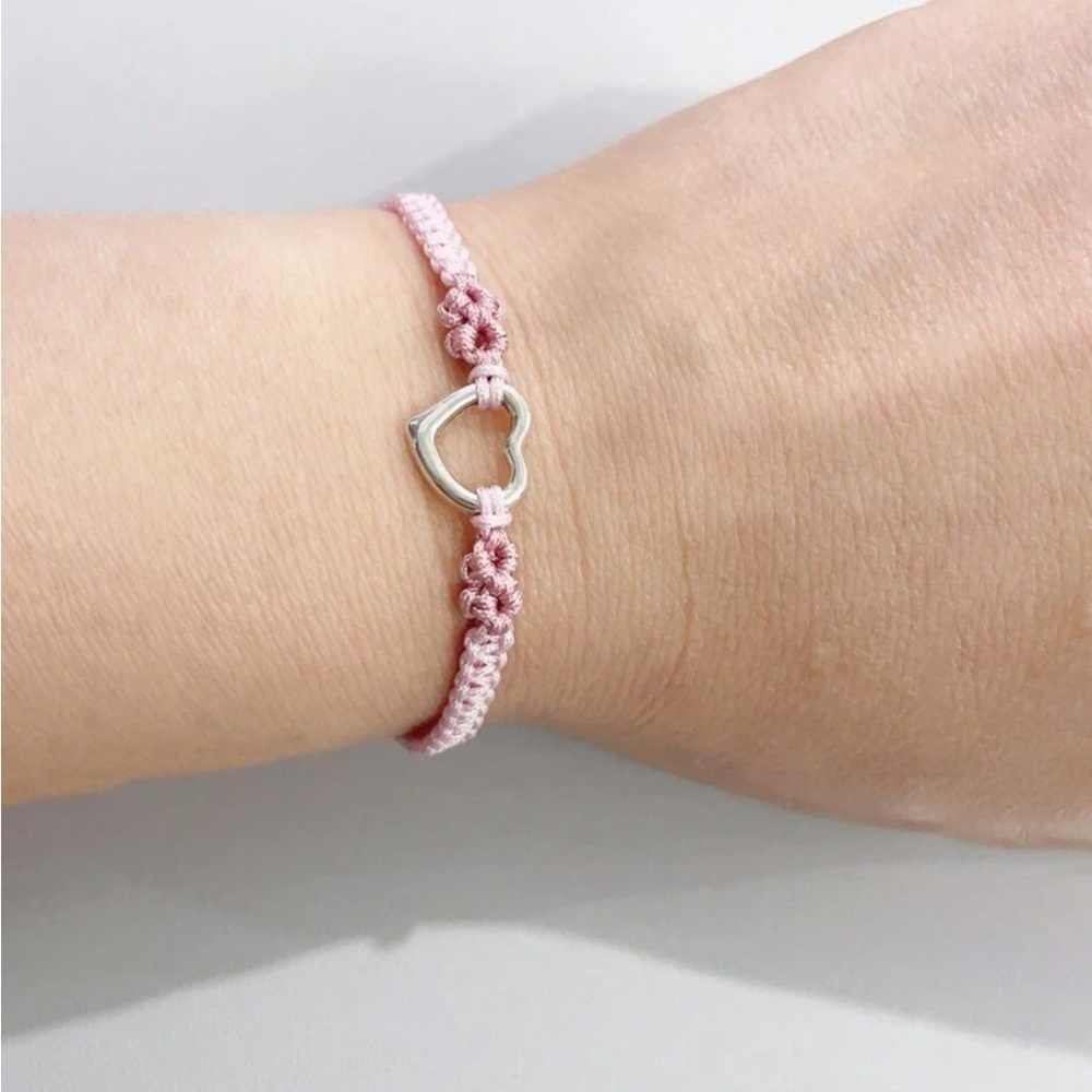 unavailable⚠️Clearance Pink Woven Heart Charm Bracelet - Picture 3 of 6